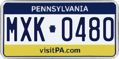 PA license plate MXK0480