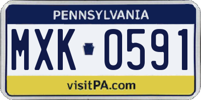 PA license plate MXK0591