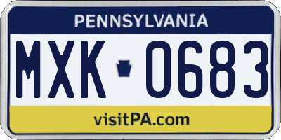 PA license plate MXK0683