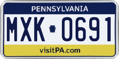 PA license plate MXK0691