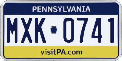 PA license plate MXK0741