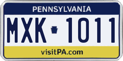 PA license plate MXK1011