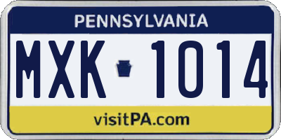 PA license plate MXK1014