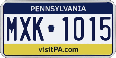 PA license plate MXK1015
