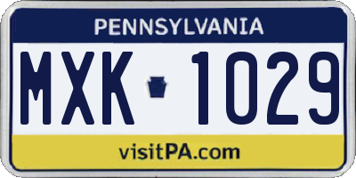 PA license plate MXK1029