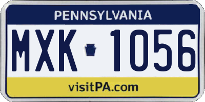 PA license plate MXK1056