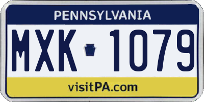 PA license plate MXK1079