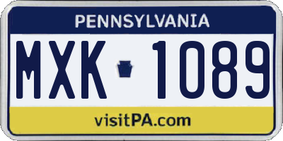 PA license plate MXK1089