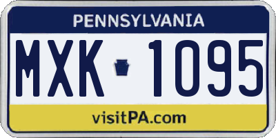 PA license plate MXK1095