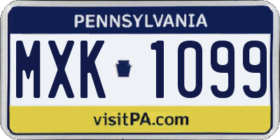 PA license plate MXK1099