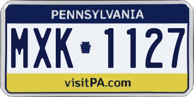 PA license plate MXK1127