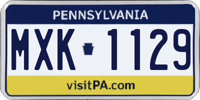 PA license plate MXK1129