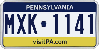 PA license plate MXK1141