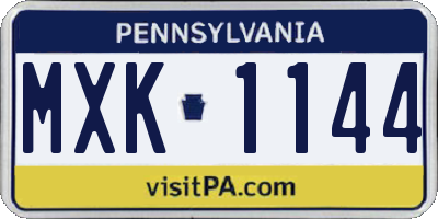 PA license plate MXK1144