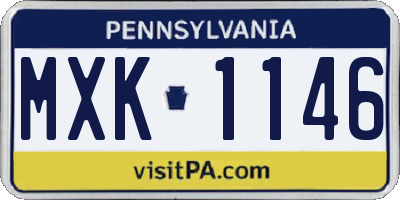 PA license plate MXK1146