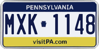 PA license plate MXK1148