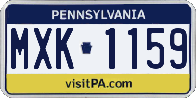 PA license plate MXK1159