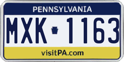 PA license plate MXK1163