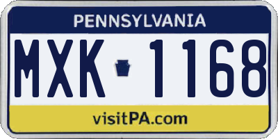 PA license plate MXK1168