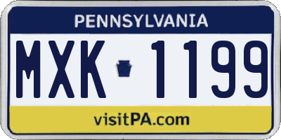 PA license plate MXK1199