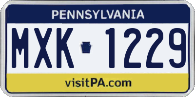 PA license plate MXK1229