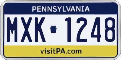PA license plate MXK1248