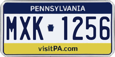 PA license plate MXK1256