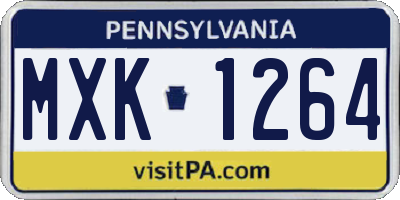 PA license plate MXK1264