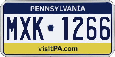 PA license plate MXK1266
