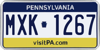 PA license plate MXK1267