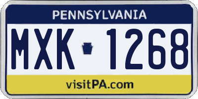 PA license plate MXK1268