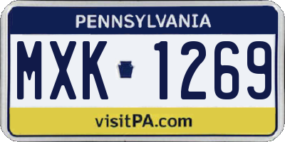 PA license plate MXK1269