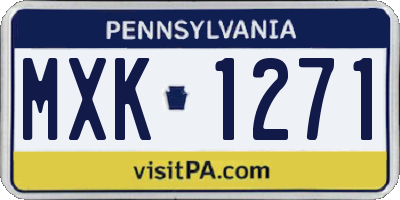 PA license plate MXK1271