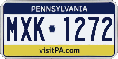 PA license plate MXK1272