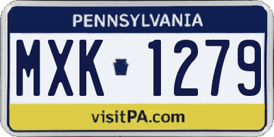PA license plate MXK1279