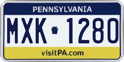 PA license plate MXK1280