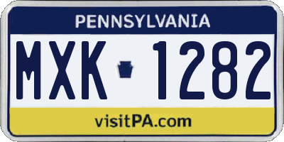 PA license plate MXK1282