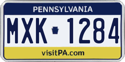 PA license plate MXK1284
