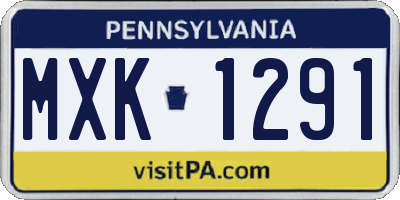 PA license plate MXK1291