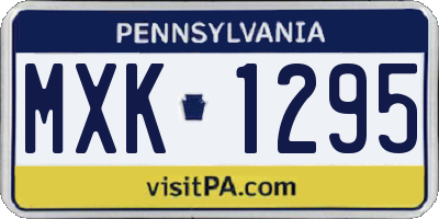 PA license plate MXK1295