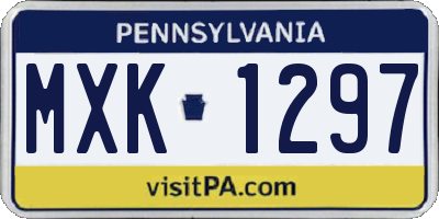 PA license plate MXK1297