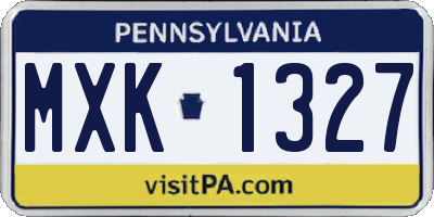 PA license plate MXK1327