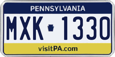 PA license plate MXK1330