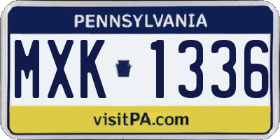 PA license plate MXK1336