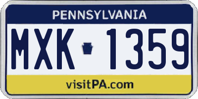 PA license plate MXK1359