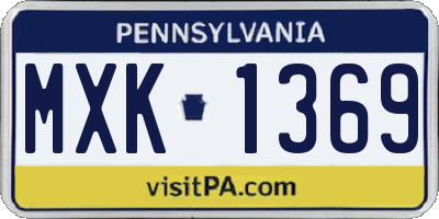 PA license plate MXK1369