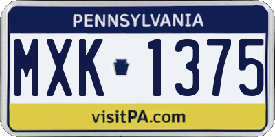 PA license plate MXK1375