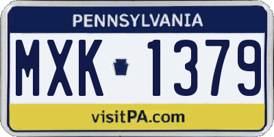 PA license plate MXK1379