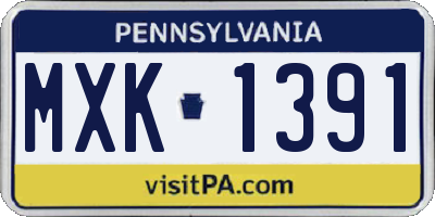 PA license plate MXK1391