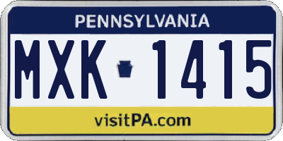 PA license plate MXK1415